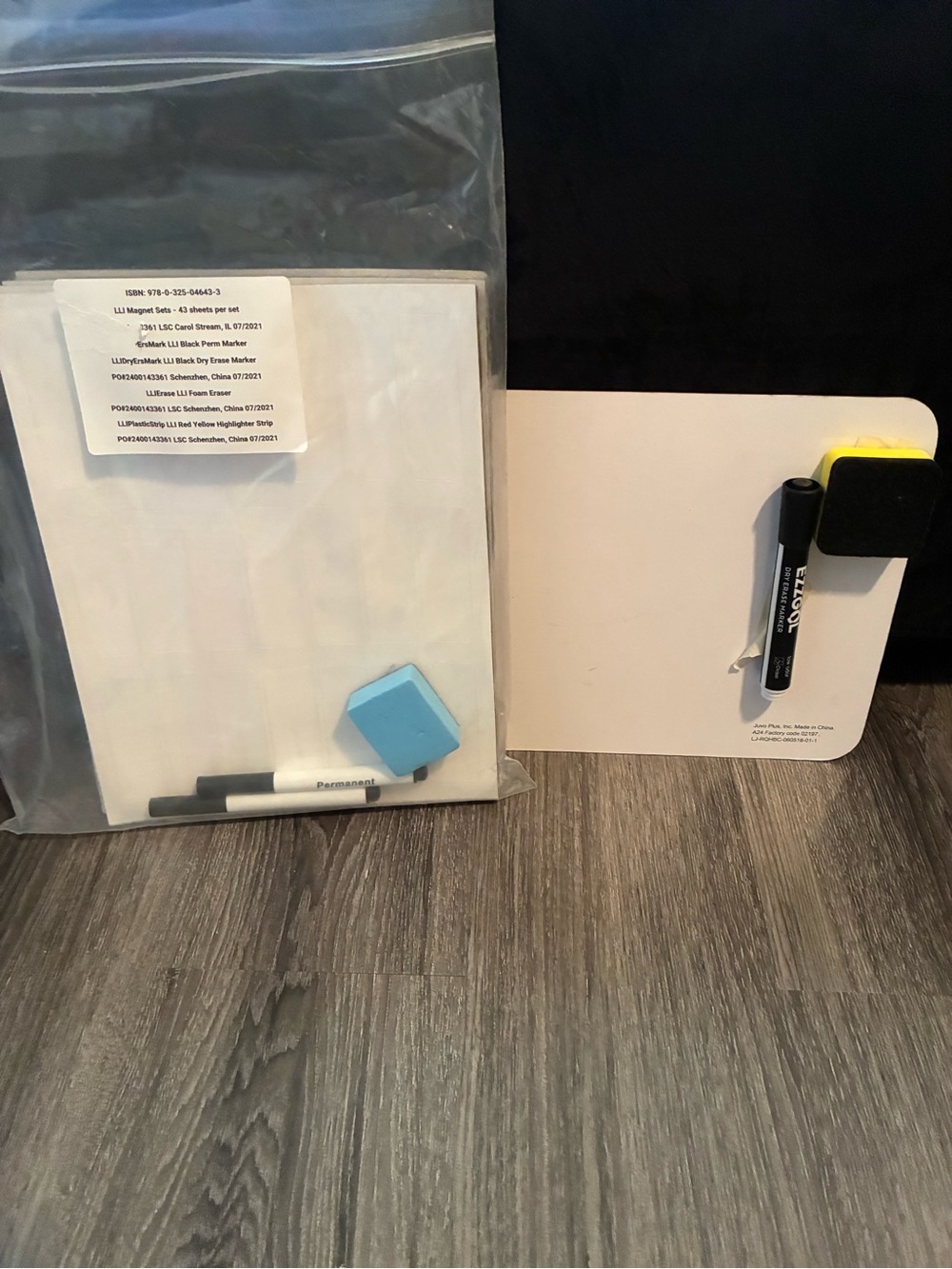 Magnetic Dry Erase Boards and File Cabinet Label with Markers and Erasers